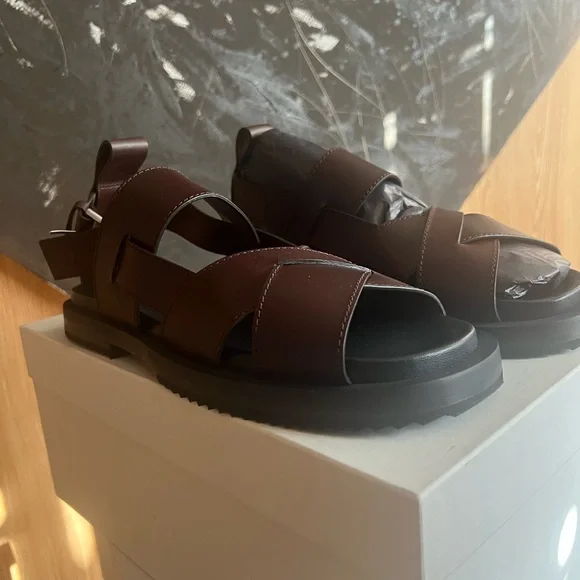 Brown Leather Sandals - Picture 2 of 5